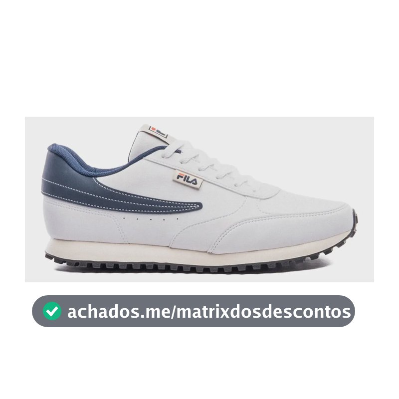 Tênis Fila Renno Classic Sl Masculino Leve Confortável Branco/marinho/vermelho Liso 43 Br