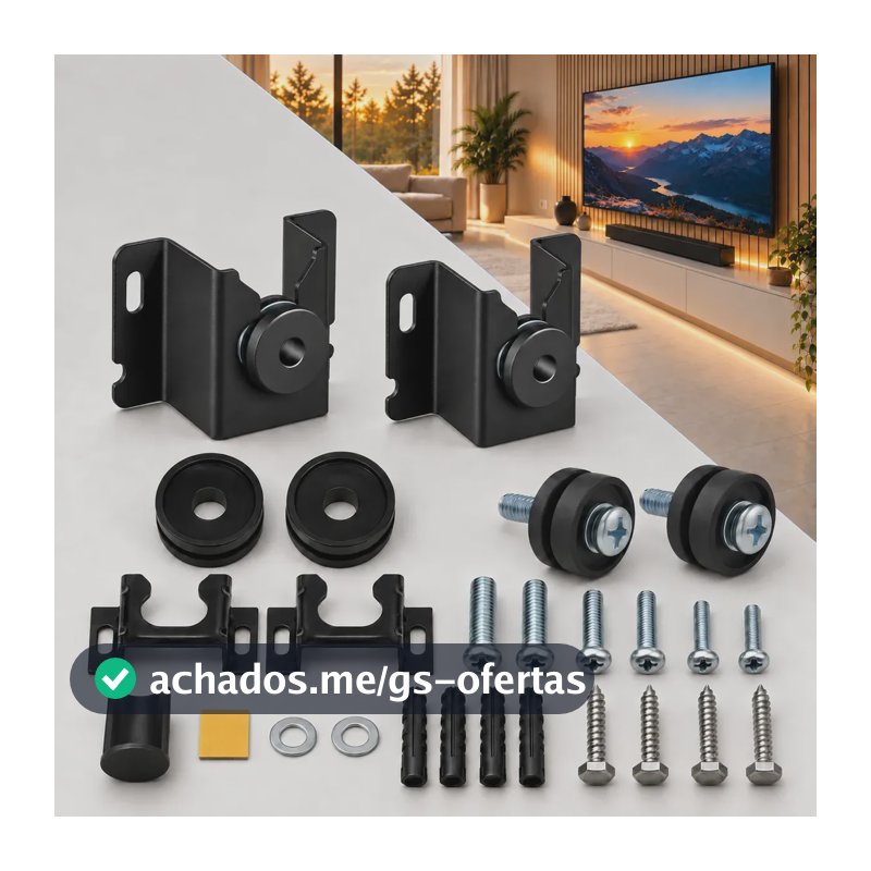 Suporte TV Fixo Universal 10" a 90" Até 40kg - Aço Carbono com Kit de Instalação