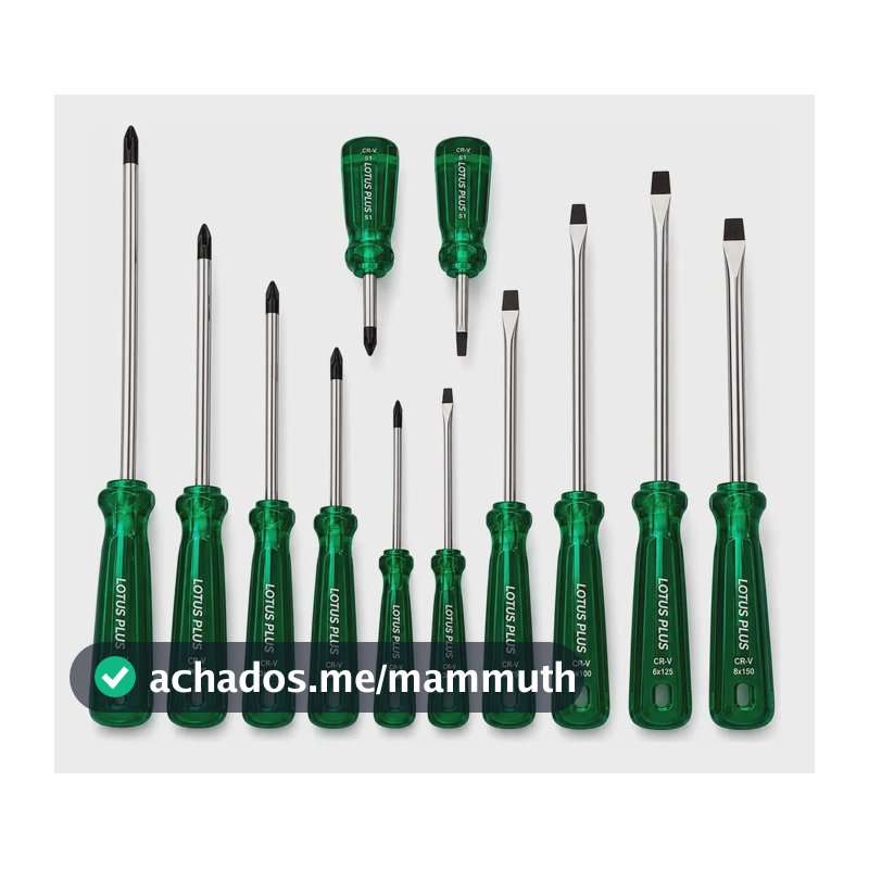 Jogo Chave de Fenda e Philips Profissional Imantado 12 Peças