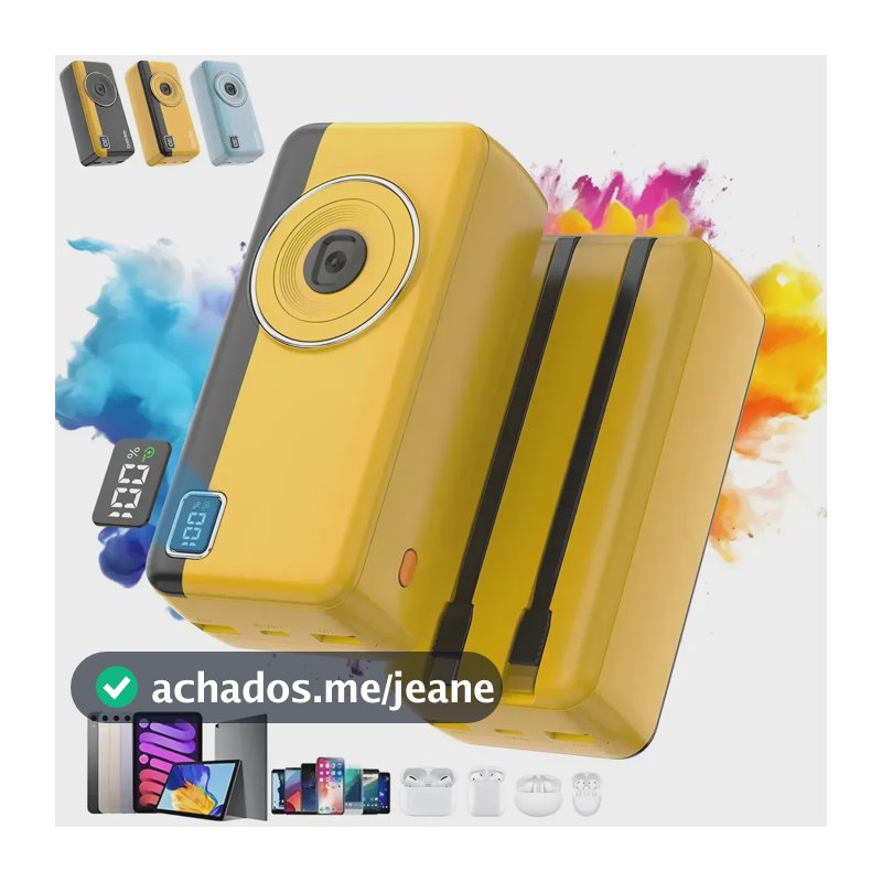 Power Bank Basike 30000mAh de Carregamento Rápido 22.5W para iPhone e Android com Cabos Integrados