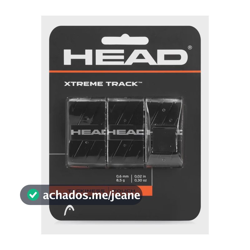 Overgrip Grip Raquete Tênis Head Xtreme Track - 3 Unidades Preto