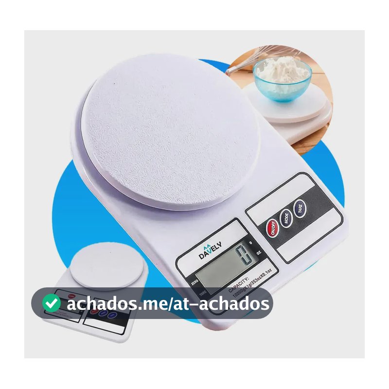 Balança Digital De Precisão Davely Cook Cozinha Para Uso Domestico E Profissional Fitness Ideal Para Dietas Treinos Alimentos Confeitaria Nutrição Capacidade Máxima 10 Kg Branco