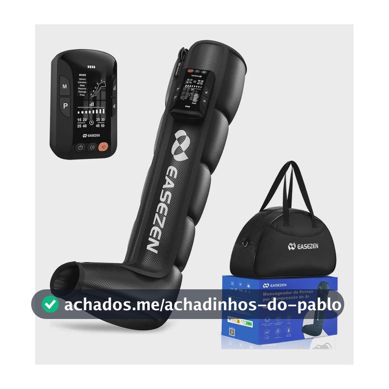 Bota De Compressão Pneumática Sem Fio Massageador Pernas 127/220v Preto