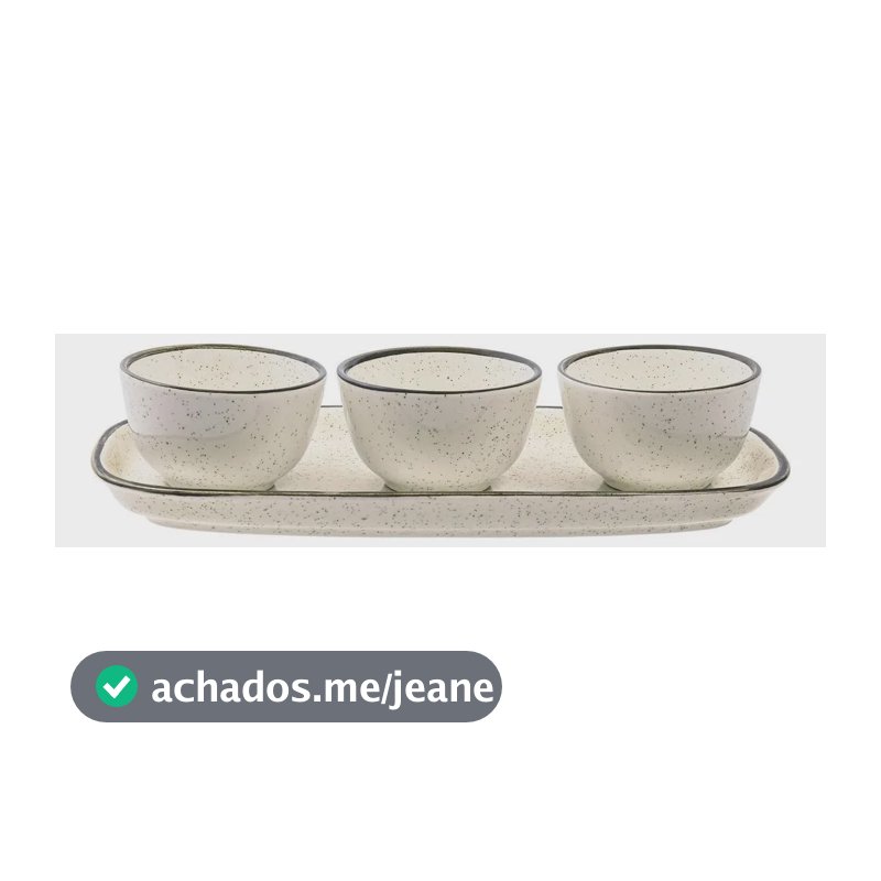 Conjunto Para Servir Oxford Brisa 4 Peças De Cerâmica