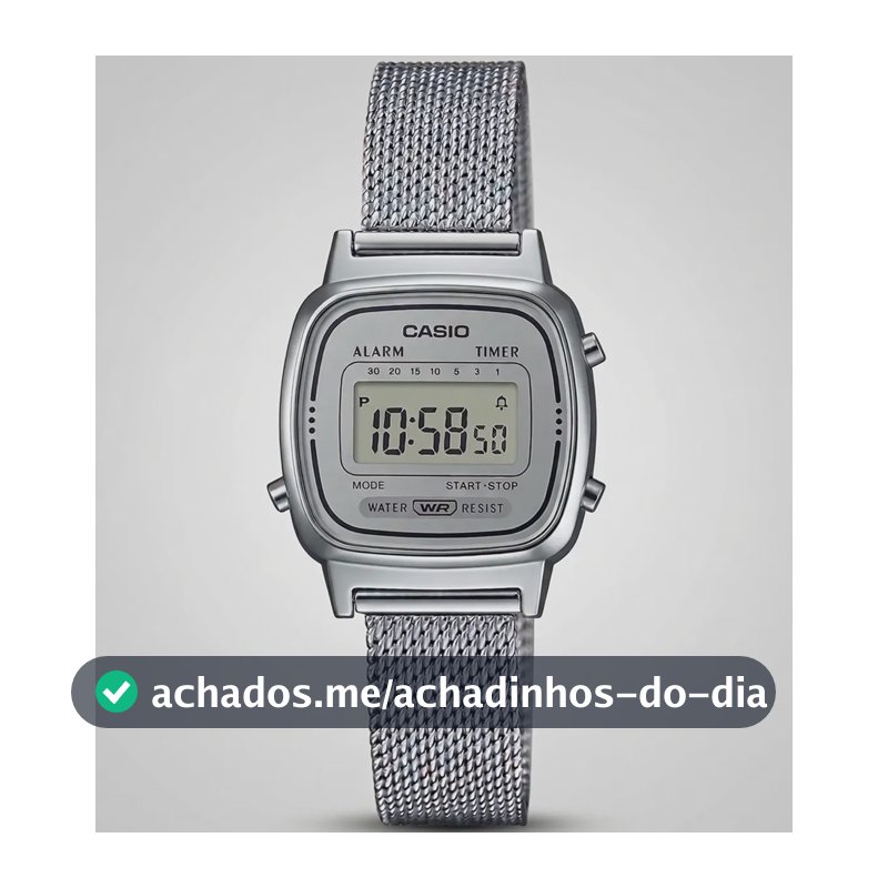 Relógio Casio Feminino Vintage Prata Original La-670wem-7df Prateado Prata