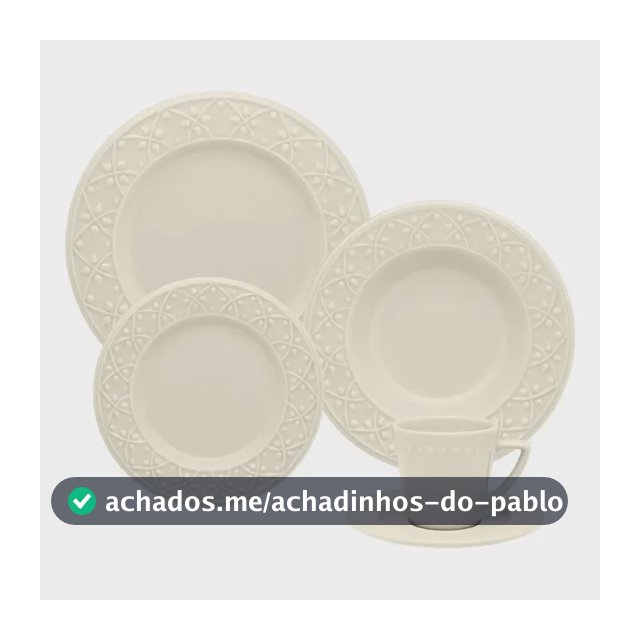 Aparelho De Jantar E Chá,  20 Peças Mendi Marfim Oxford Bege Marfim Liso Com Textura