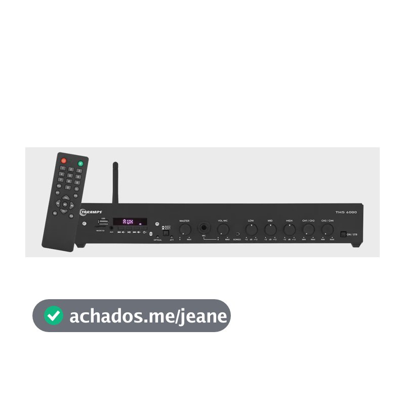 Receiver Amplificador Taramps THS 6000 de 400W RMS para 4 Canais, com Bluetooth e USB