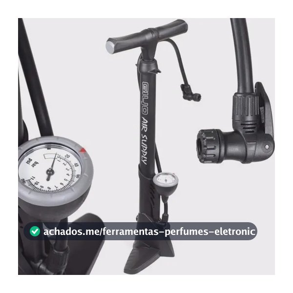 Bomba Encher Pneu Chão Pé Oficina Bike Moto Manômetro Giyo 2