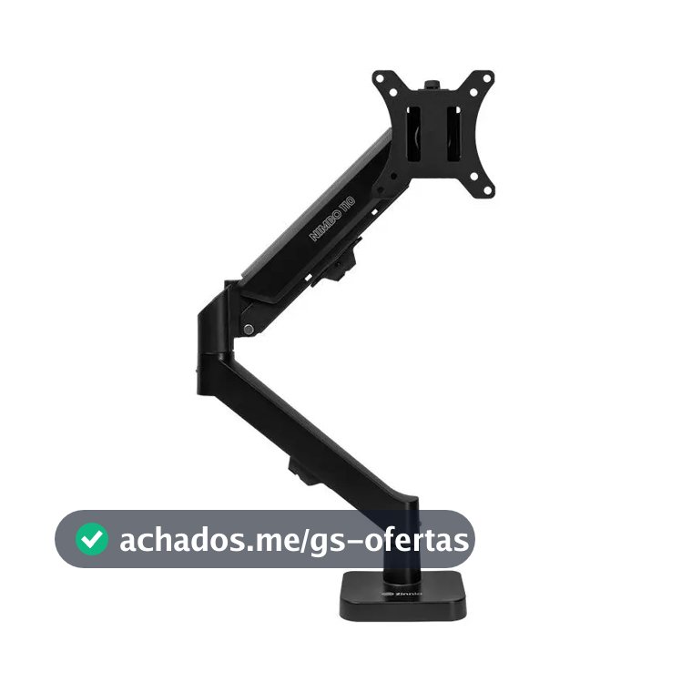 Suporte Articulado Para Monitor 13 a 32 Pistão a Gás Ajustável Zinnia Nimbo 110 Preto