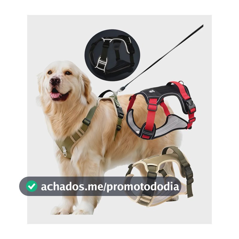 Colete Com Pega Coleira Para Cão Grande Refletivas Ajustável Preto Estrelas Gg 22.5-45kg