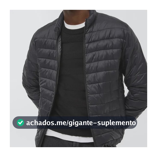 Jaqueta Masculina Puffer Matelassê + Saquinho Hering Preto M
