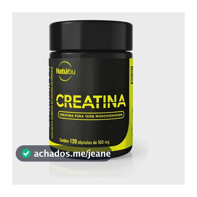 Creatina 100% Pura Monohidratada 120 Cápsulas - Natuyou Sem Sabor