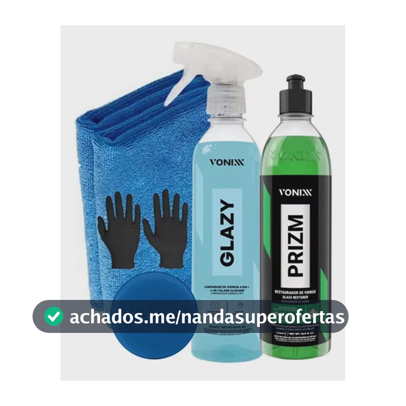 Kit Glazy 500ml Prizm Aplicador Pano Redutor De Risco Vonixx