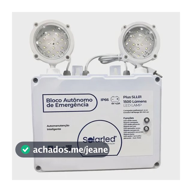 Luminária De Emergência Sll01 1050 Lúmens Profissional Cor Branco