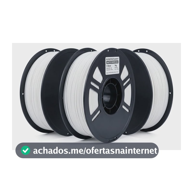 Kit 3kg De Filamento Petg Branco 1.75mm Premium Branco Fosco