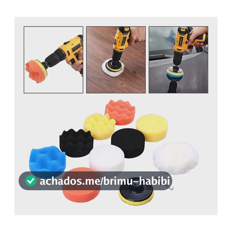 Kit 11 Pçs Polimento 3 Polegadas Furadeira / Parafusadeira