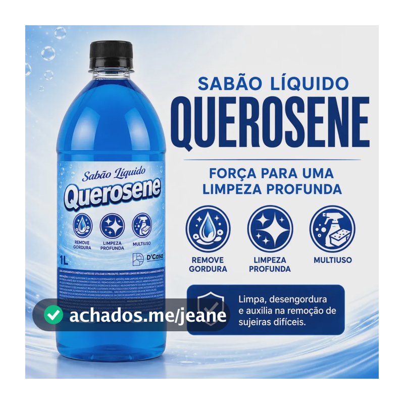 Sabão Líquido Querosene D’Casa 1 Litro para Limpeza Pesada e Desengordurante