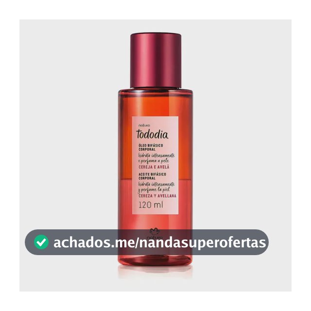 Óleo Corporal Bifásico Tododia Cereja E Avelã 120ml