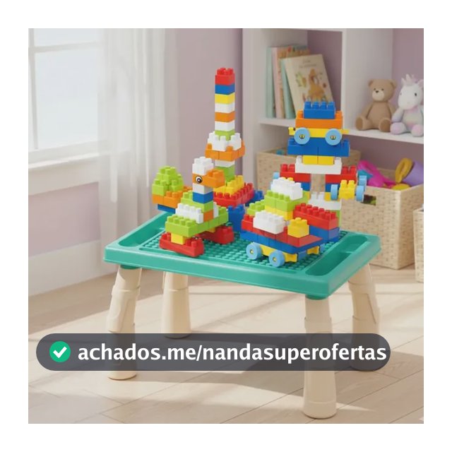 Mesa De Blocos Mesinha Atividades Infantil Didática 100peças Verde