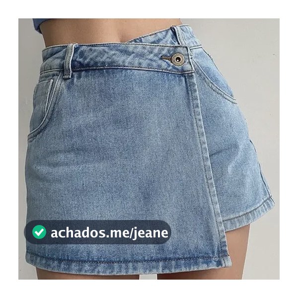 Saia Jeans Feminina De Cintura Alta, Culotes Para Primavera. Azul Xxl