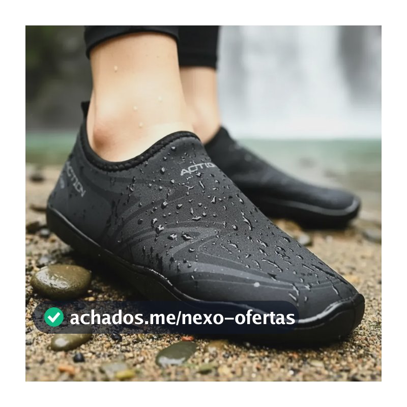 Sapatilha Aquática Sola Costurada Antiderrapante Praia Pesca