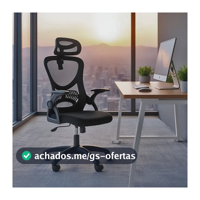 Cadeira de Escritório Giratória HomeNow Columbus Presidente Preta com Tela Mesh