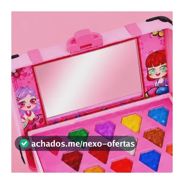 Kit Maquiagem Infantil Hipoalergênico Lavável com Estojo Rosa para Meninas