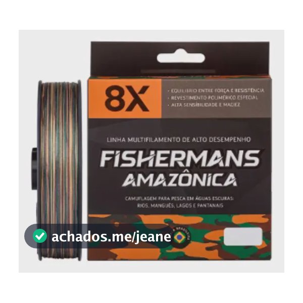 Linha Fishermans Camuflada 8x 300 Metros 0.32mm - 40 Libras Cor Marrom