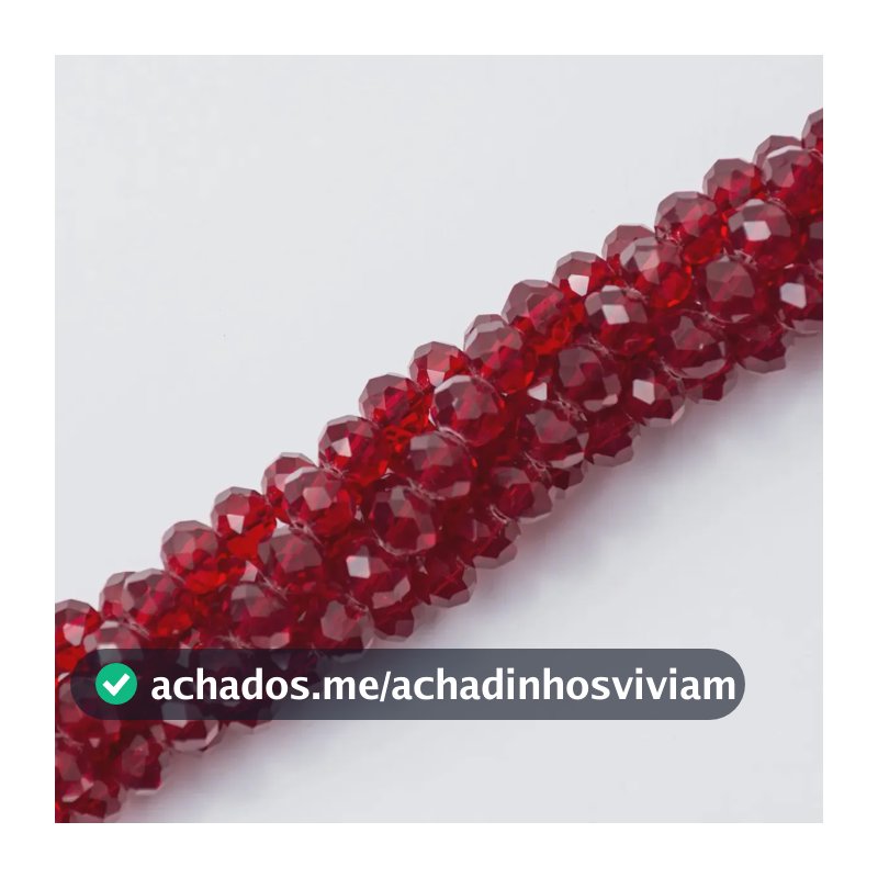 Miçangas Cristal De Vidro Sextavado Bordô 6mm Com 40cm