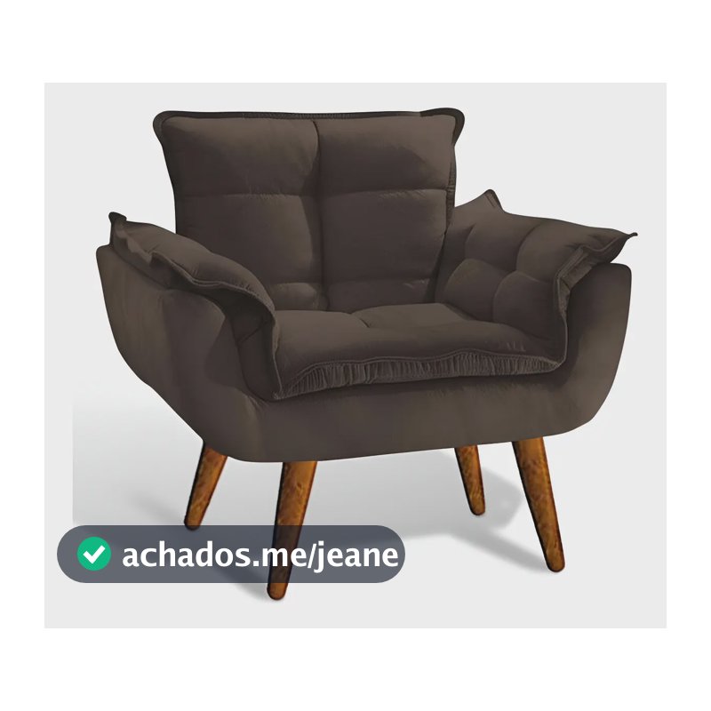 Poltrona Decorativa Opala Para Sala Confortável Arapongas Co Cor Marrom