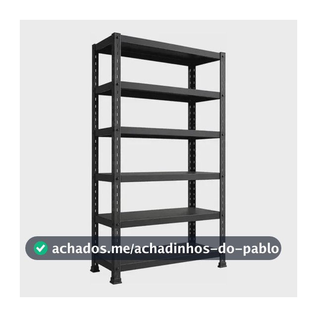 Estante De Aço 6 Prateleiras 198x90cm Multiuso Resistente Preto