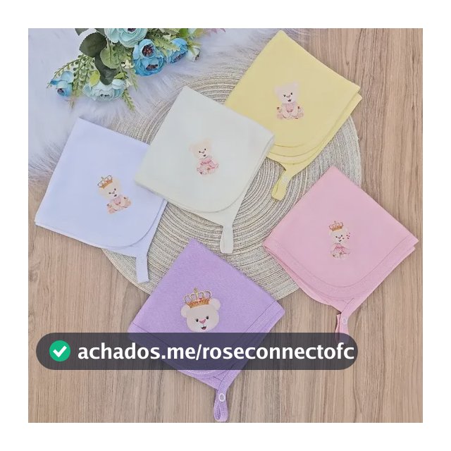 Kit 5 Paninho Fraldinha De Boca Prendedor De Chupeta Ursinha