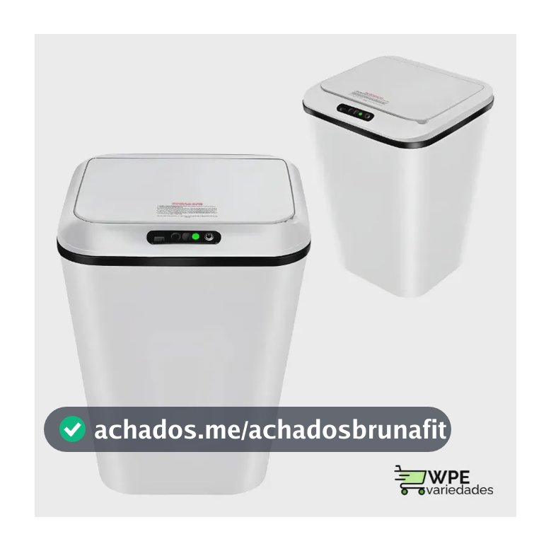 Lixeira Automática Inteligente 14L com Sensor Infravermelho Tampa Automática Sem Toque USB Recarregável Anti Odor