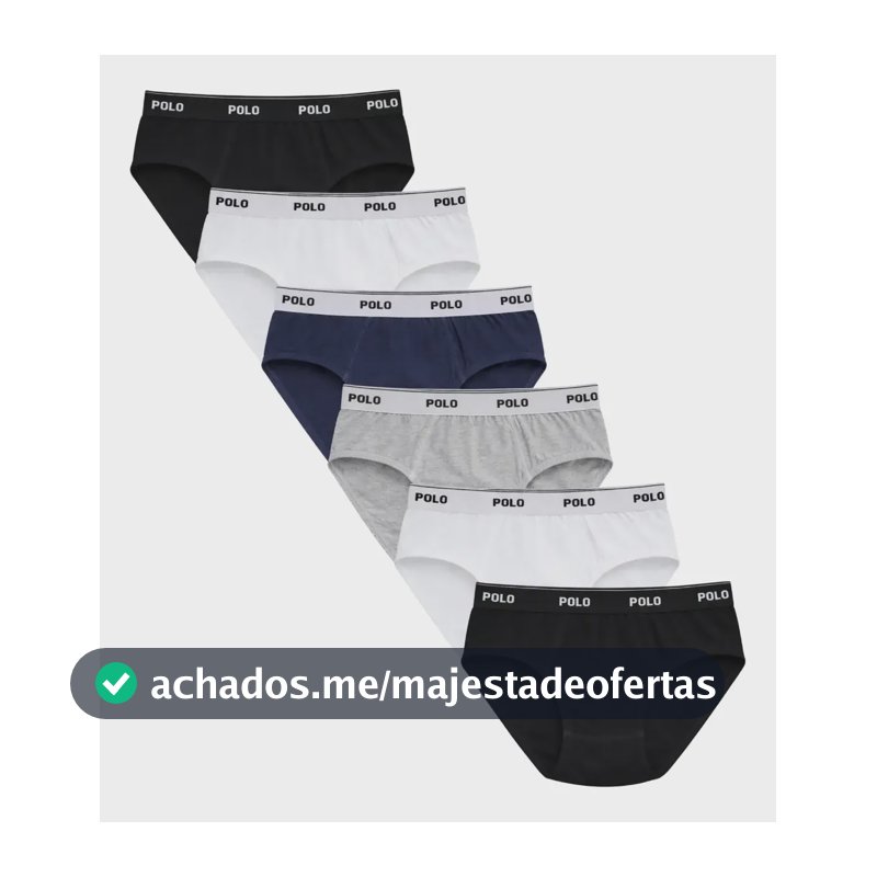 Kit 6 Cuecas Slip Polostar Cotton 100% Algodão Adulto