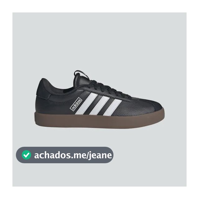 Tênis adidas Feminino Vl Court 3.0 Jk3143 Cblack/ftwwht/gum5 Liso 34 Br
