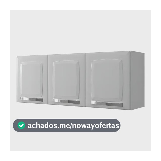 Armário Aéreo de Cozinha Branco Itatiaia 3 Portas Rose