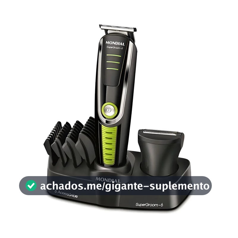Cortador De Cabelo Mondial Super Groom 6 Bg-04 Melhor Categ Preto/verde