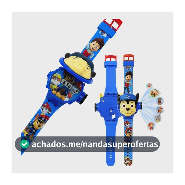 Relógio Infantil Projetor Patrulha Canina Chase 6 Imagens Azul