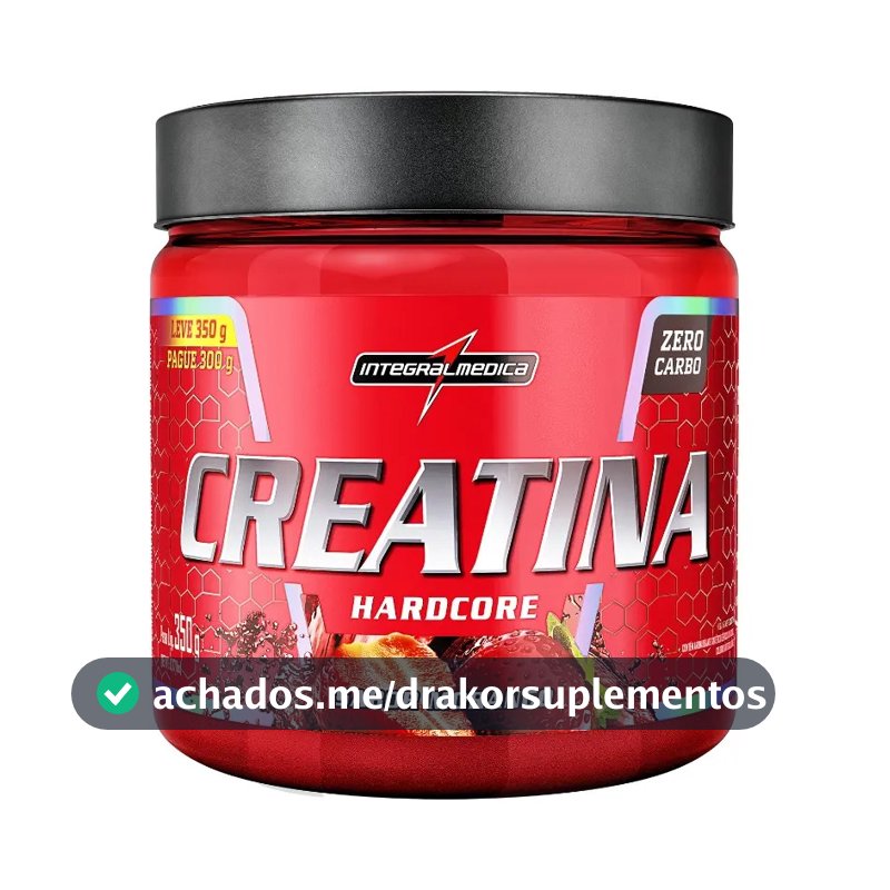 Creatina Integralmédica Monohidratada Hardcore em pó sabor Morango x 350g