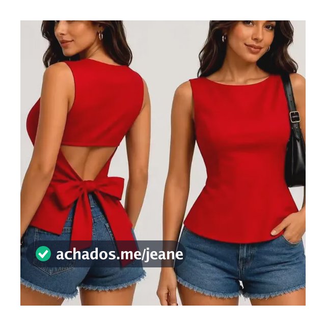 Blusa Feminina Peplum Elegante Amarração Costas