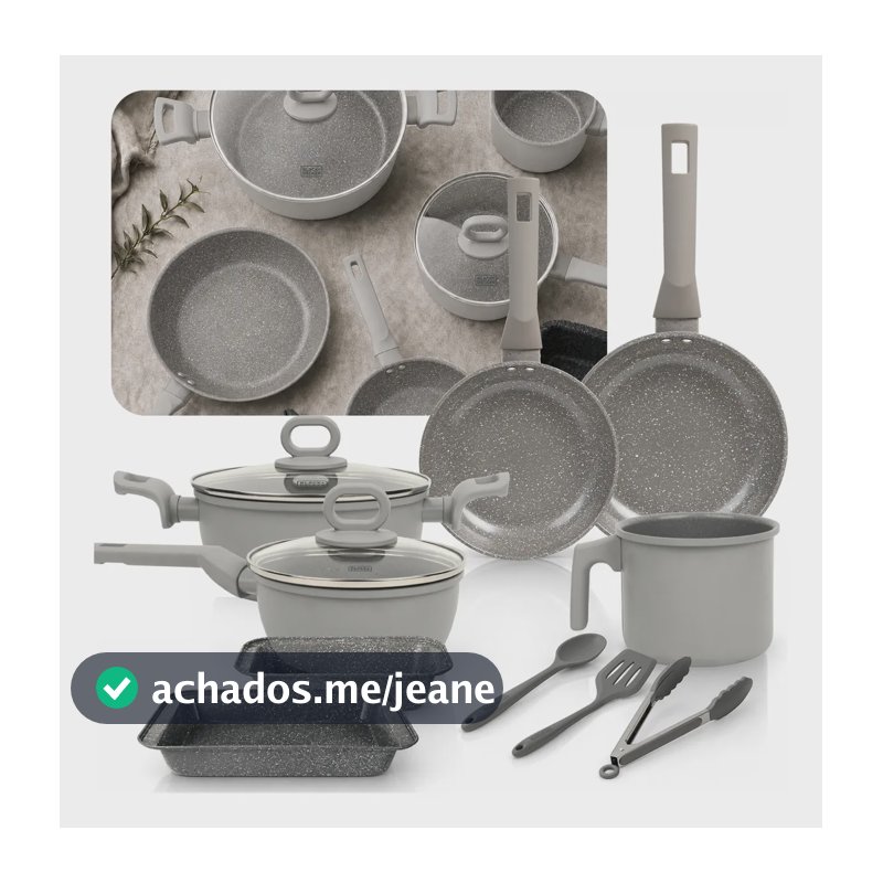 Jogo de Panelas Black+Decker Ceramic Line de 10 Peças, Antiaderente e com Indução
