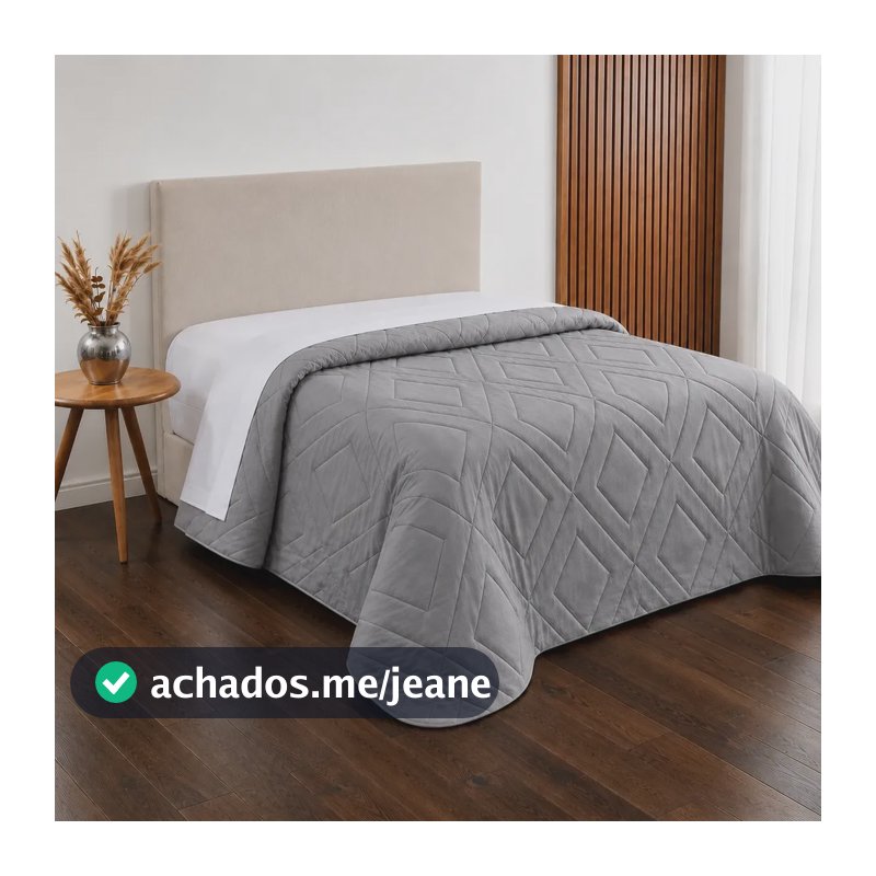 Edredom Cobertor King Size 2,85 X 2,40 Antialérgico Promoção Cinza Liso