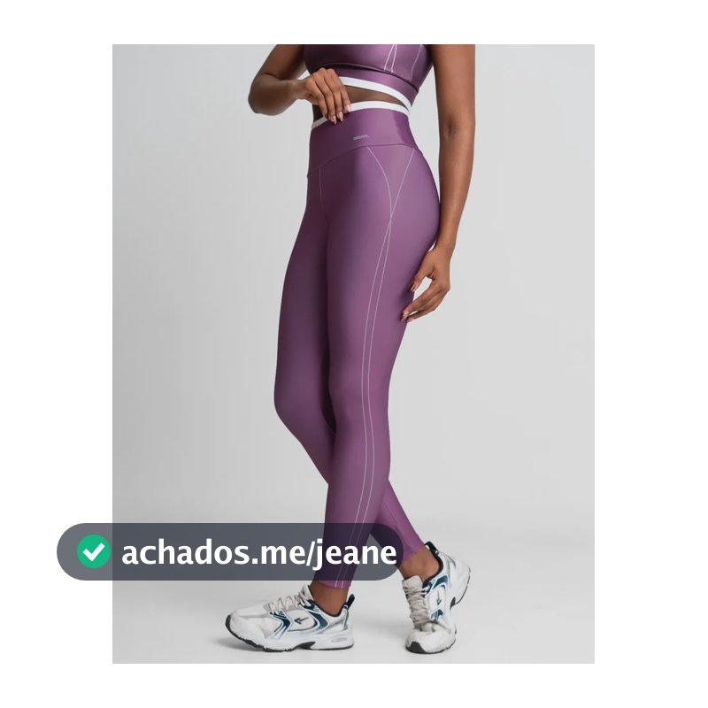 Legging Feminina Para Academia Zero Transparência Cós Alto Uva Rosada Liso P