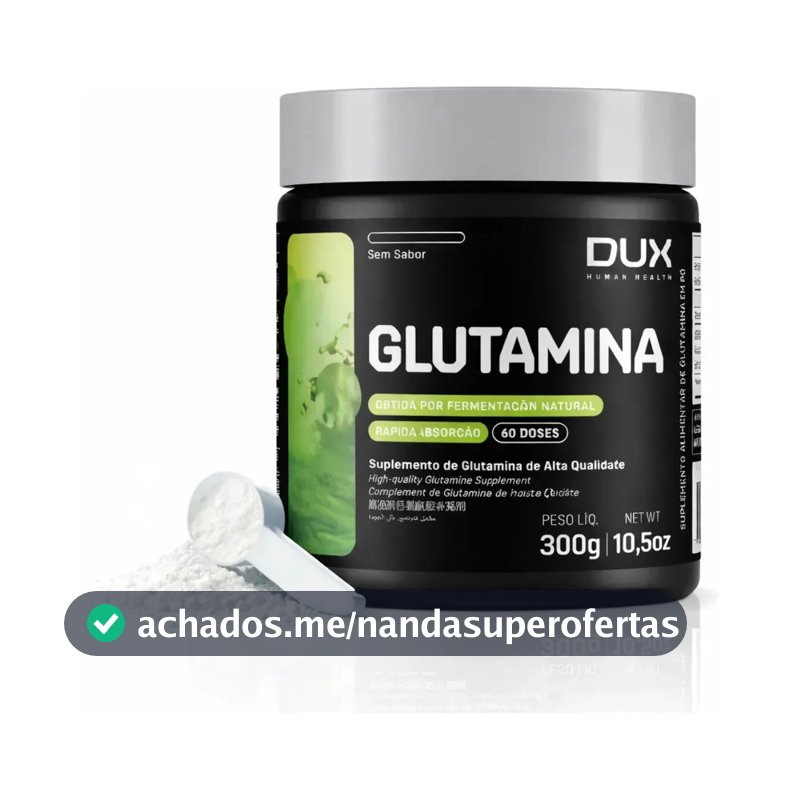 Suplemento Dux Nutrition Glutamina en pó sabor sem sabor x 300g