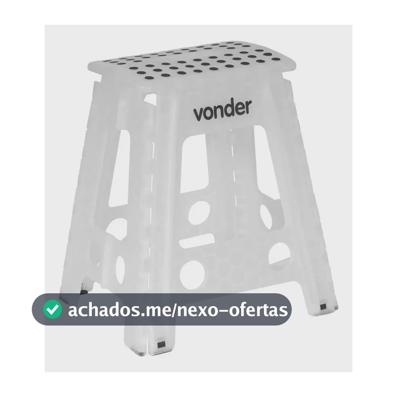 Banqueta Plástica Multiuso Dobrável 45cm 150kg Vonder Branco Branco
