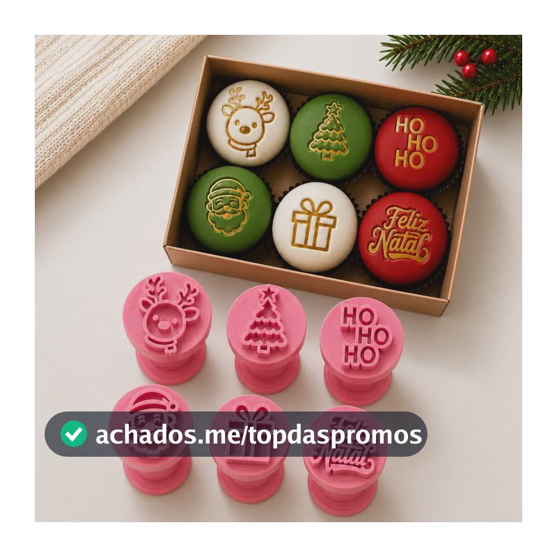 Kit 6 Carimbos Brigadeiro Natal Papai Noel Natalino Marcador Kit 6 Natal