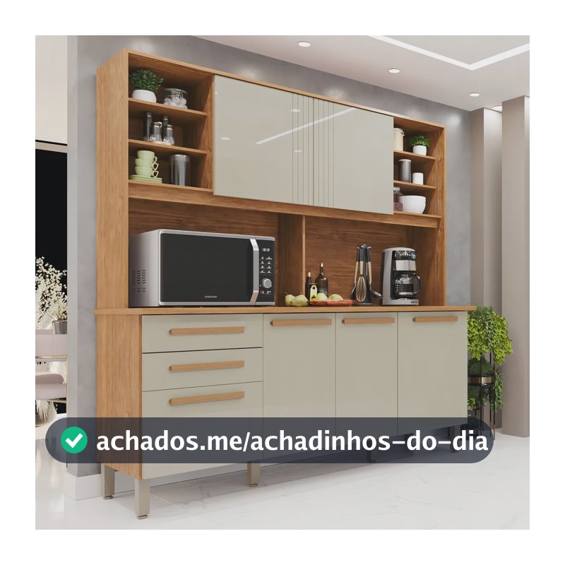 Armário De Cozinha 6 Portas 2 Gavetas Adelle Yescasa Acwt