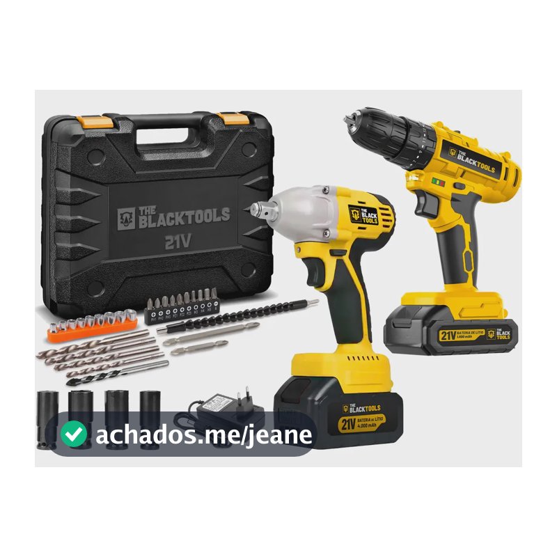 Kit Parafusadeira De Impacto + Chave De Impacto Bateria 21v