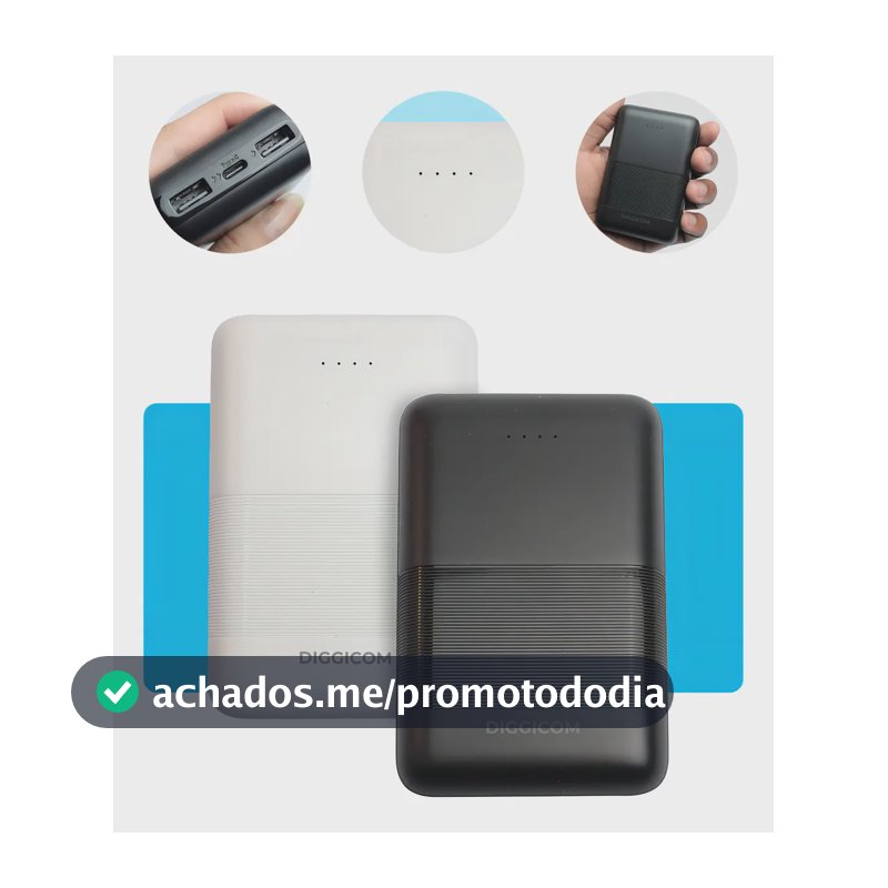 Carregador Portátil Power Bank 10.000 Mah Rápido Usb Turbo Universal Cor Sortida Diggicom