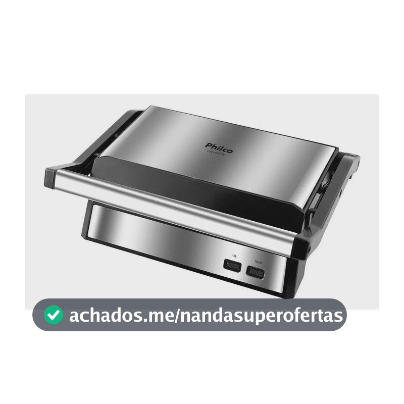 Grill E Sanduicheira Philco PGR21PI Antiaderente 2 Em 1 Inox